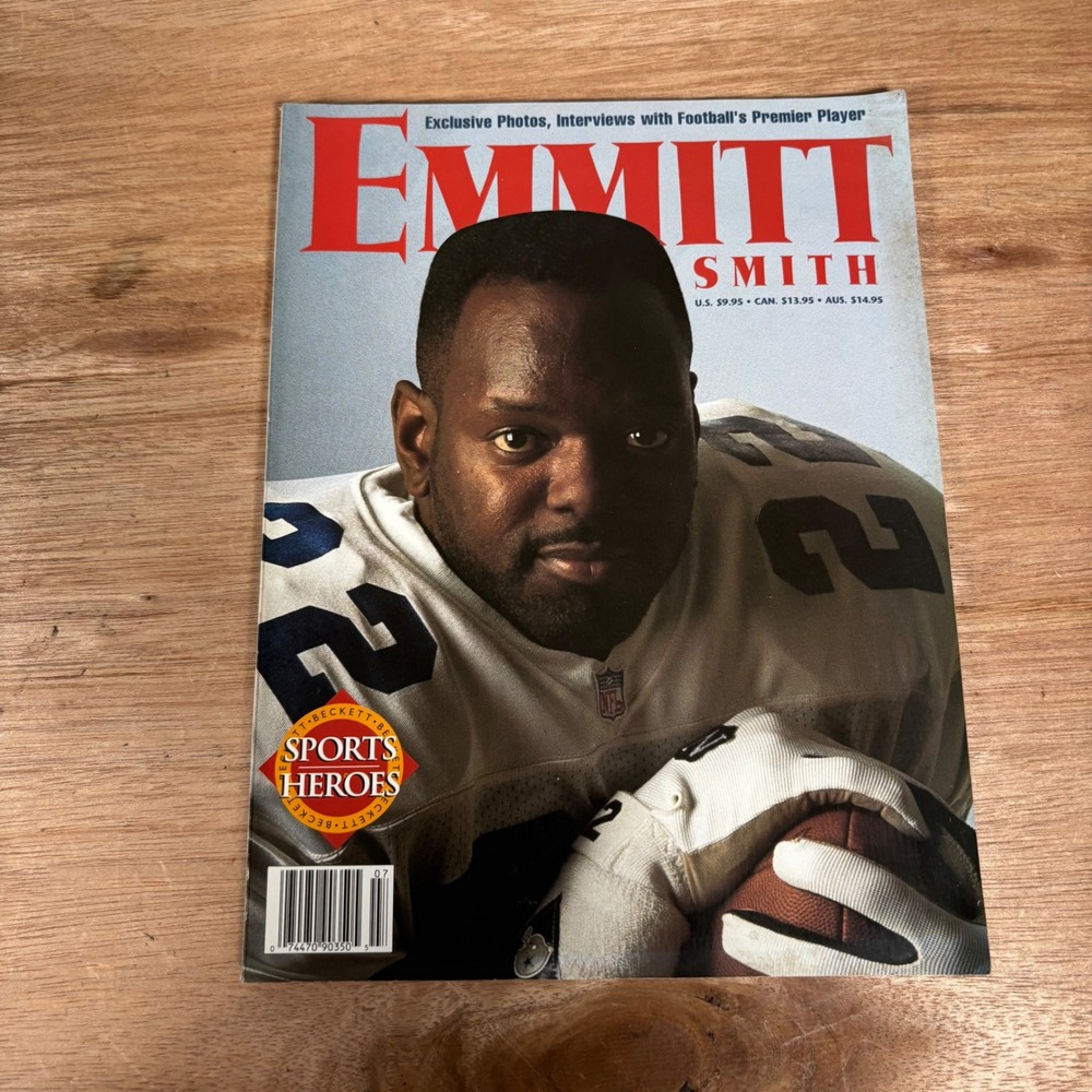 Beckett Sports Heroes Emmitt Smith Dallas Cowboys NFL Magazine 1996 Reebok Ad